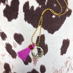 Wild Mermaid Energy Fuchsia Tassel Necklace